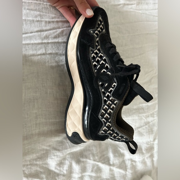Authentic Chanel Black Perforated Suede Trainers - Picture 4 of 6